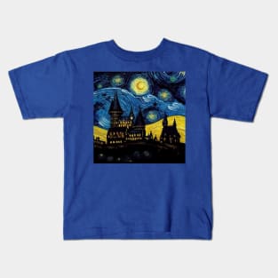 Starry Night Wizarding School Van Gogh Kids T-Shirt